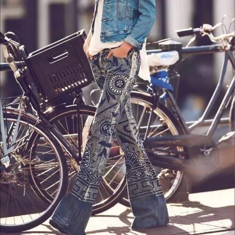 Free People Discharge Bali Flare Jeans Size 24